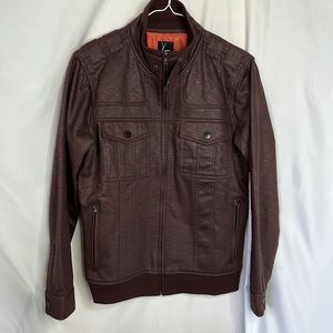 Men’s Kane & Unke Bomber Military Jacket-Size Medium maroon brownish color